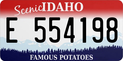 ID license plate E554198