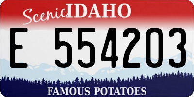ID license plate E554203