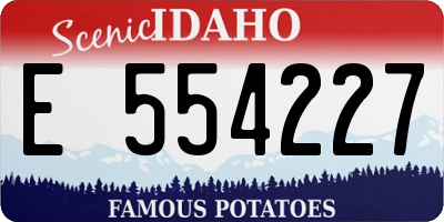 ID license plate E554227
