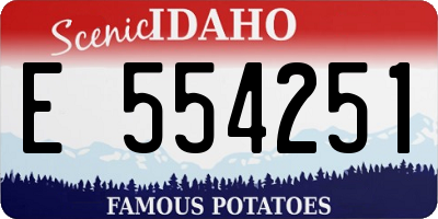 ID license plate E554251