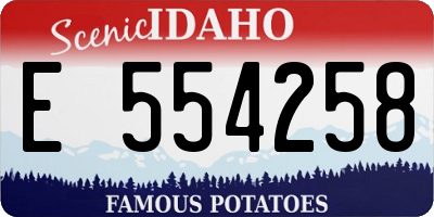 ID license plate E554258