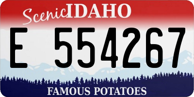 ID license plate E554267
