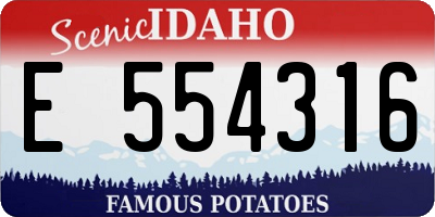 ID license plate E554316