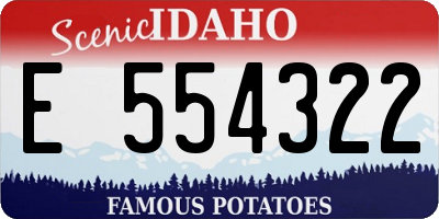 ID license plate E554322