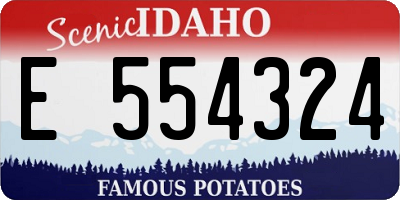 ID license plate E554324