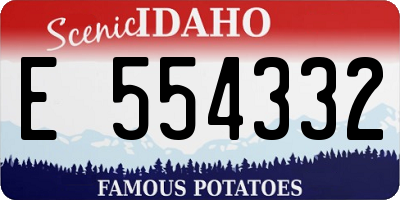 ID license plate E554332