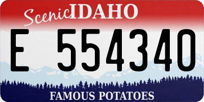 ID license plate E554340