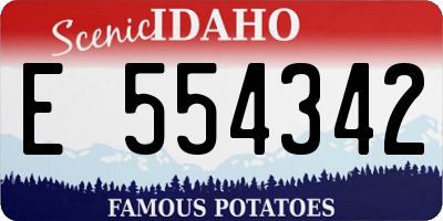 ID license plate E554342