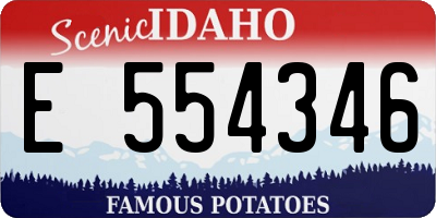 ID license plate E554346