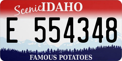 ID license plate E554348