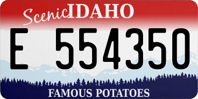 ID license plate E554350