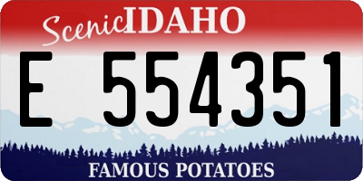 ID license plate E554351