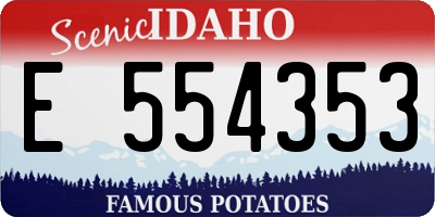 ID license plate E554353