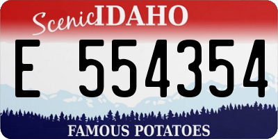 ID license plate E554354