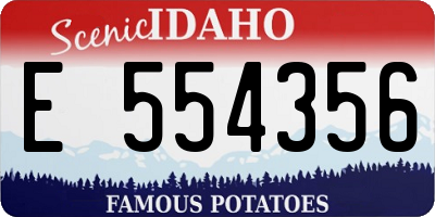 ID license plate E554356