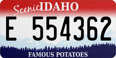 ID license plate E554362