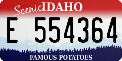 ID license plate E554364