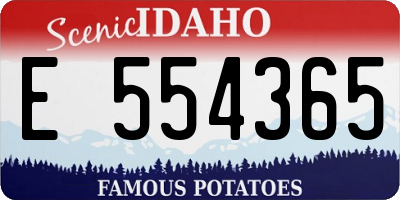 ID license plate E554365