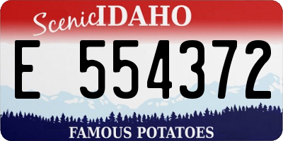 ID license plate E554372