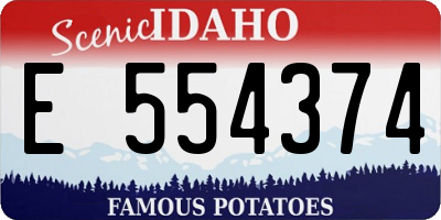 ID license plate E554374