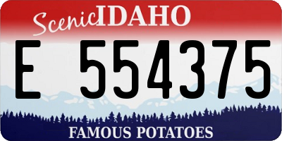 ID license plate E554375