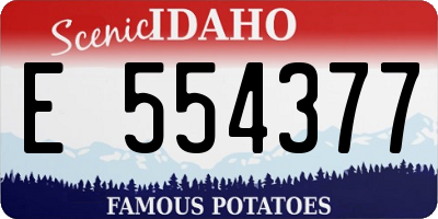 ID license plate E554377