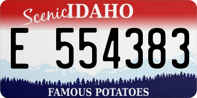 ID license plate E554383