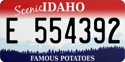 ID license plate E554392