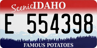 ID license plate E554398