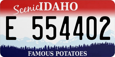 ID license plate E554402