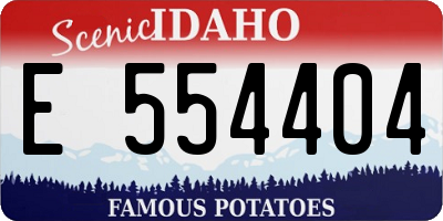 ID license plate E554404