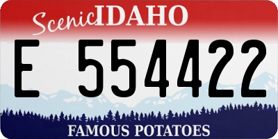 ID license plate E554422