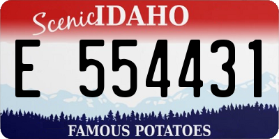ID license plate E554431