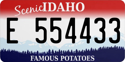 ID license plate E554433