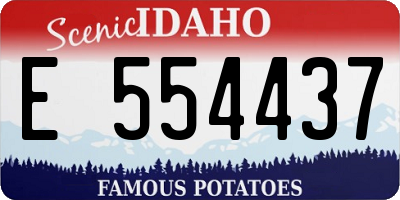 ID license plate E554437