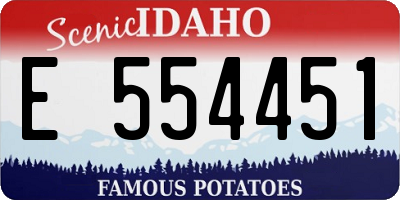 ID license plate E554451