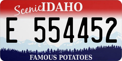 ID license plate E554452