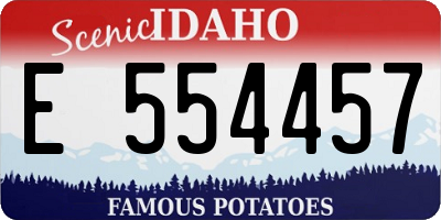 ID license plate E554457