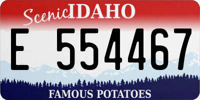 ID license plate E554467