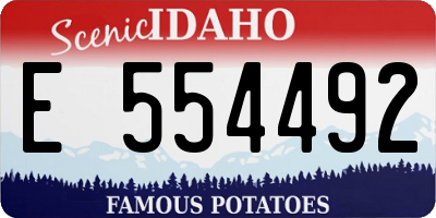 ID license plate E554492