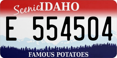 ID license plate E554504