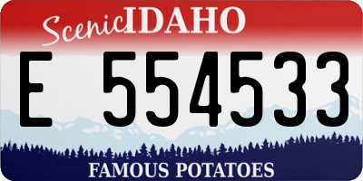 ID license plate E554533