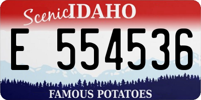 ID license plate E554536