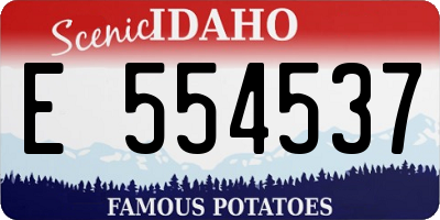 ID license plate E554537