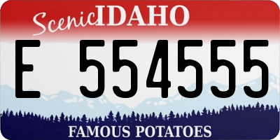 ID license plate E554555