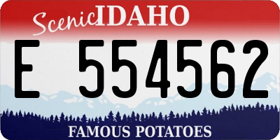 ID license plate E554562