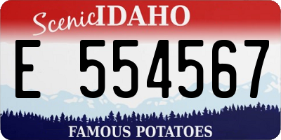 ID license plate E554567