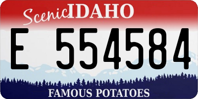 ID license plate E554584