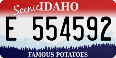ID license plate E554592