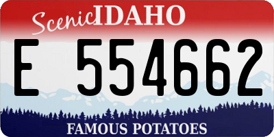 ID license plate E554662